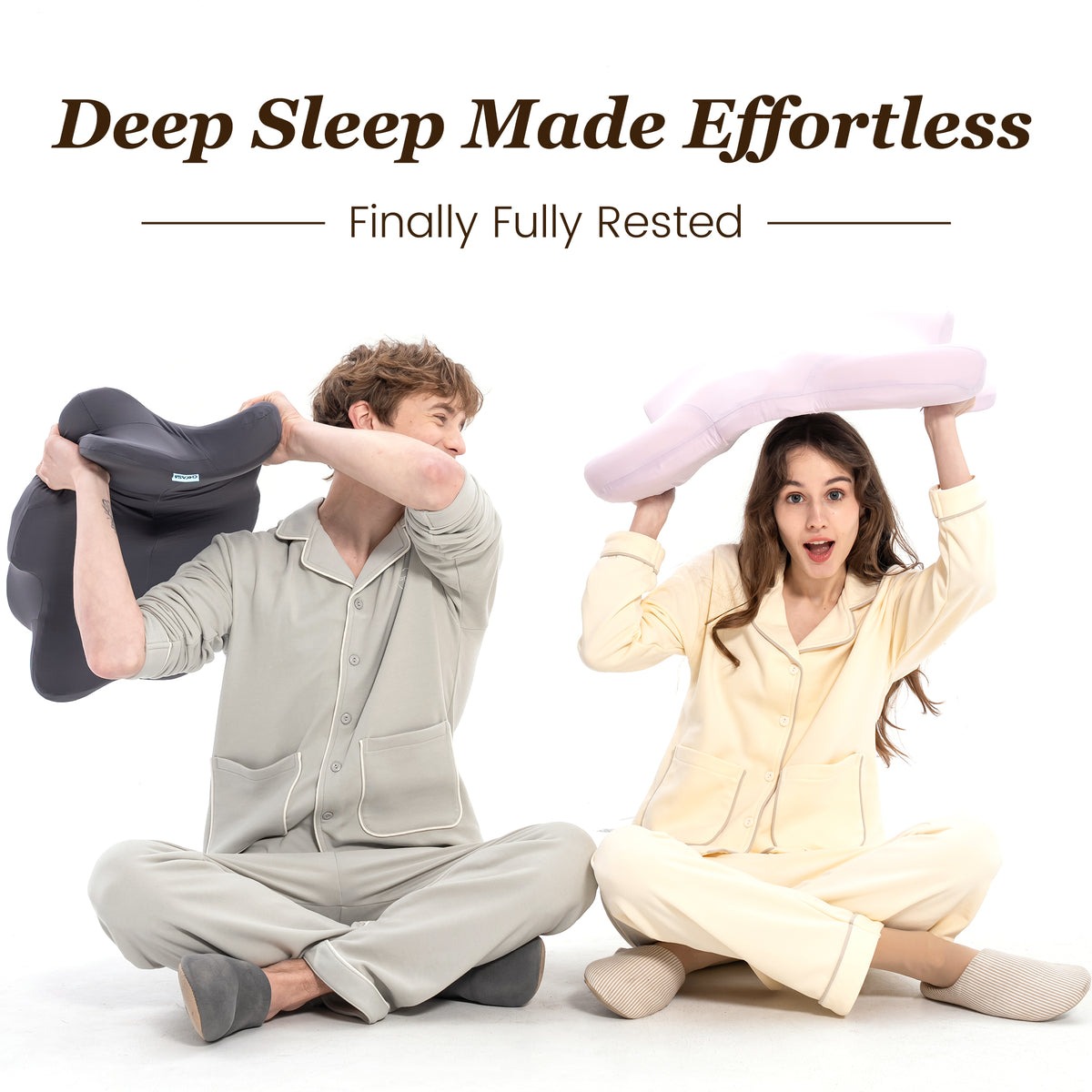 Ergonomic Memory Foam Pillow – 55D Foam, Dual Height Design, 5-Zone Neck Support