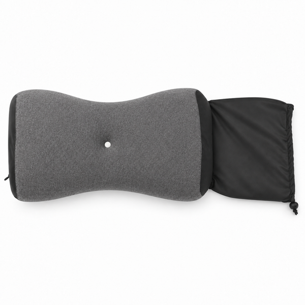 Ergonomic 50D Memory Foam Travel Pillow – Grey