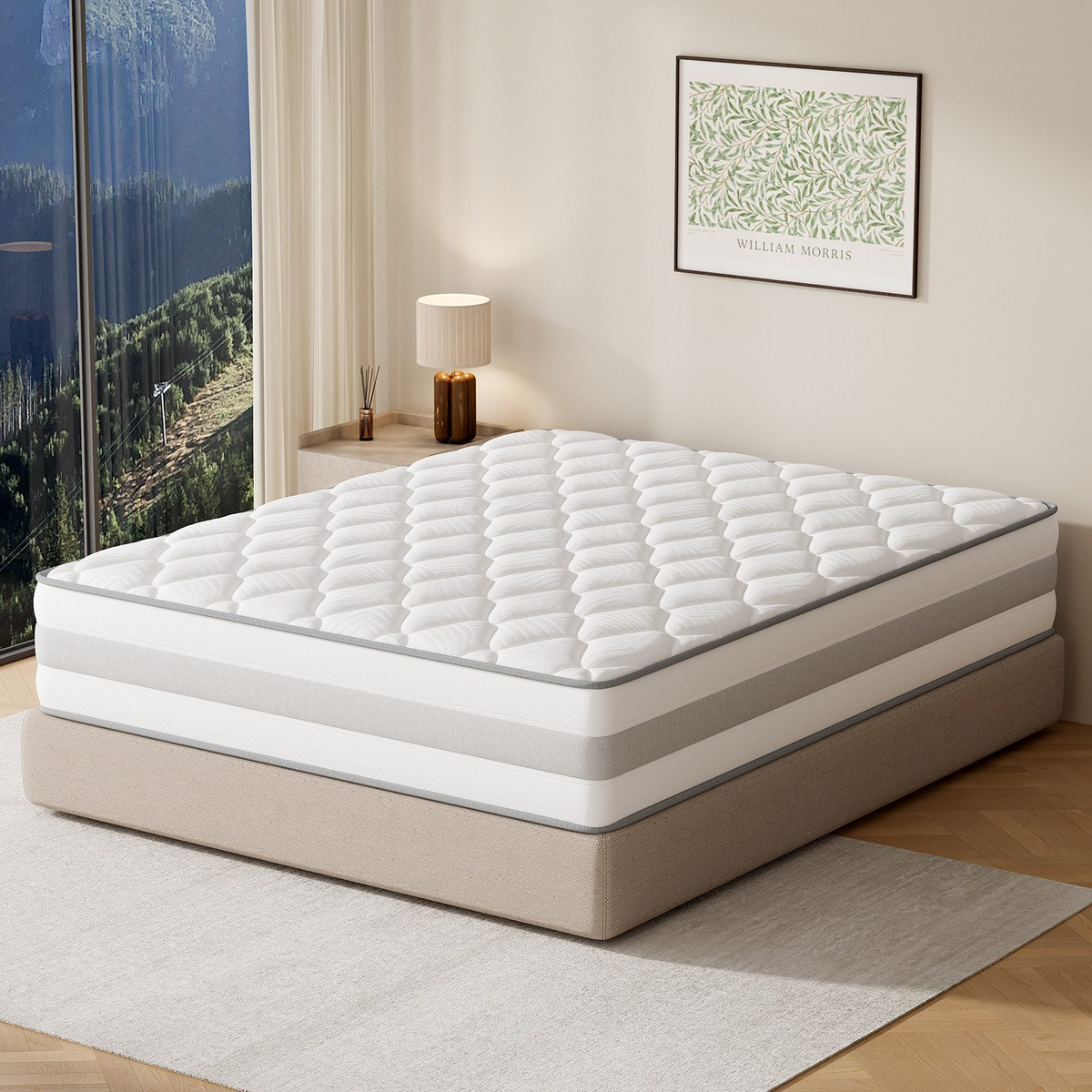 Heavy Load Series Pocket Spring Mattress with 2.1 mm Reinforced Steel Springs and 7-Zone Pocket Spring System